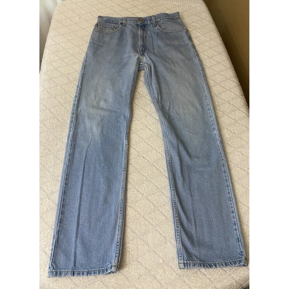 Vintage Levi’s 505 Light Blue Straight Leg Jeans Men’s Size 34W 34L